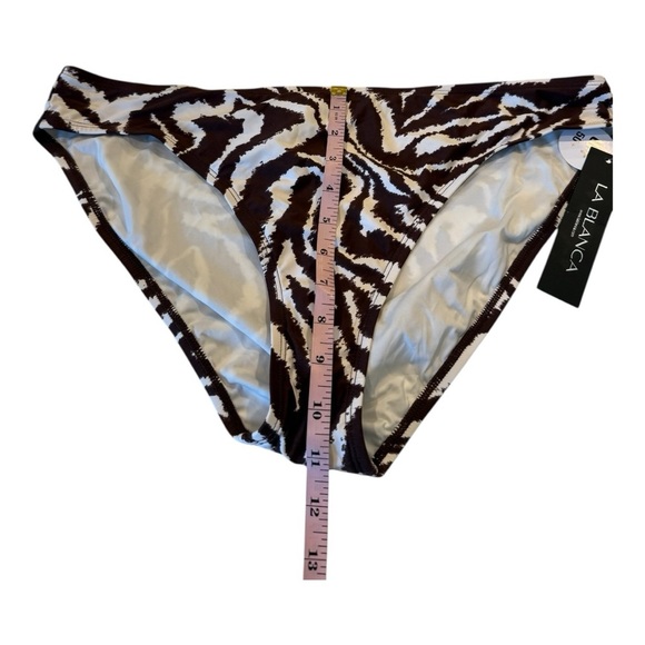 La Blanca Fierce Lines Java Hipster Bikini Bottom Size 12 & 16 NEW Brown UPF 50 - Picture 10 of 14
